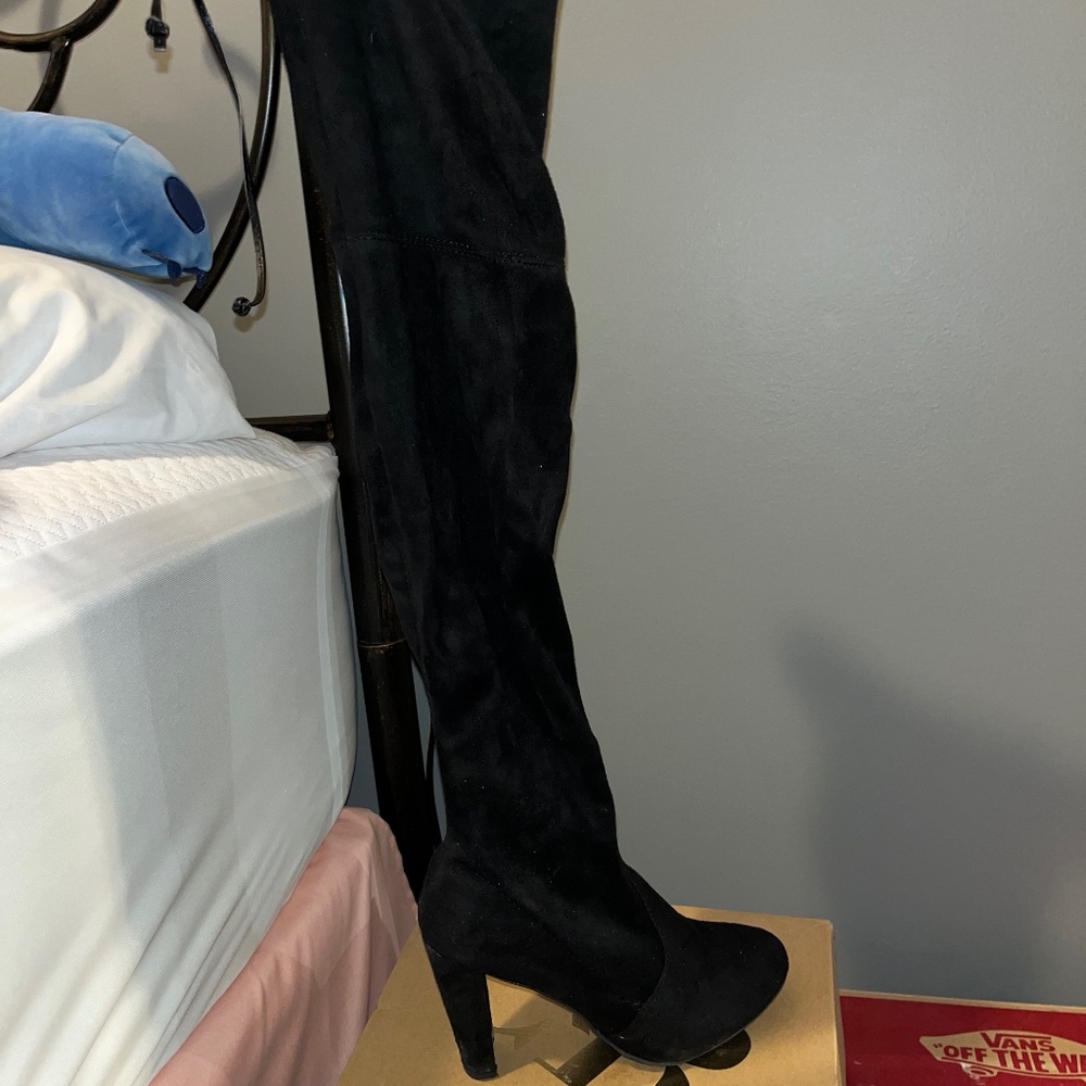 Black knee high boots